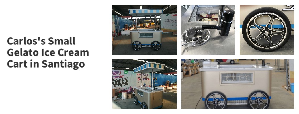 small gelato ice cream push cart for sale in Santiago